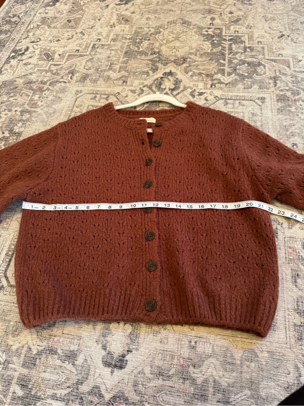 Rylee + Cru Button Down Sweater, Size Large - Picture 5 of 9
